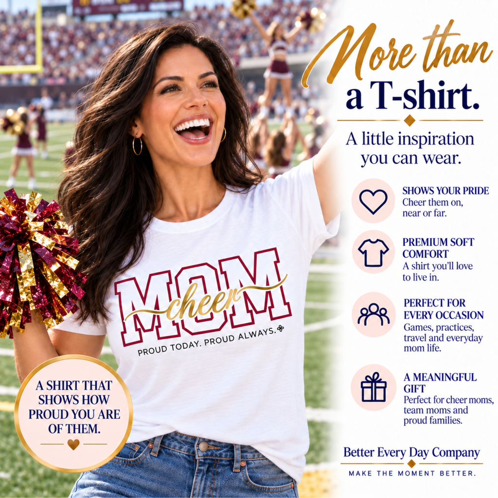 Cheer Mom Shirt - Proud Today. Proud Always. | Choose Your Team Color | Comfort Colors Tee