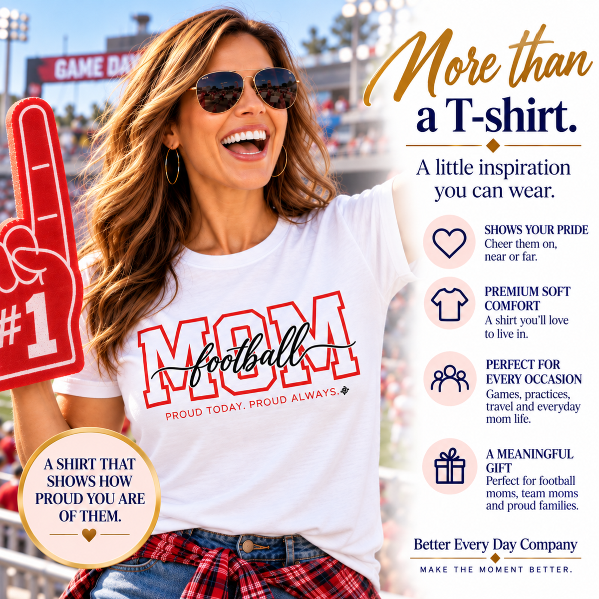 Football Mom Shirt - Proud Today. Proud Always. | Choose Your Team Color | Comfort Colors Tee