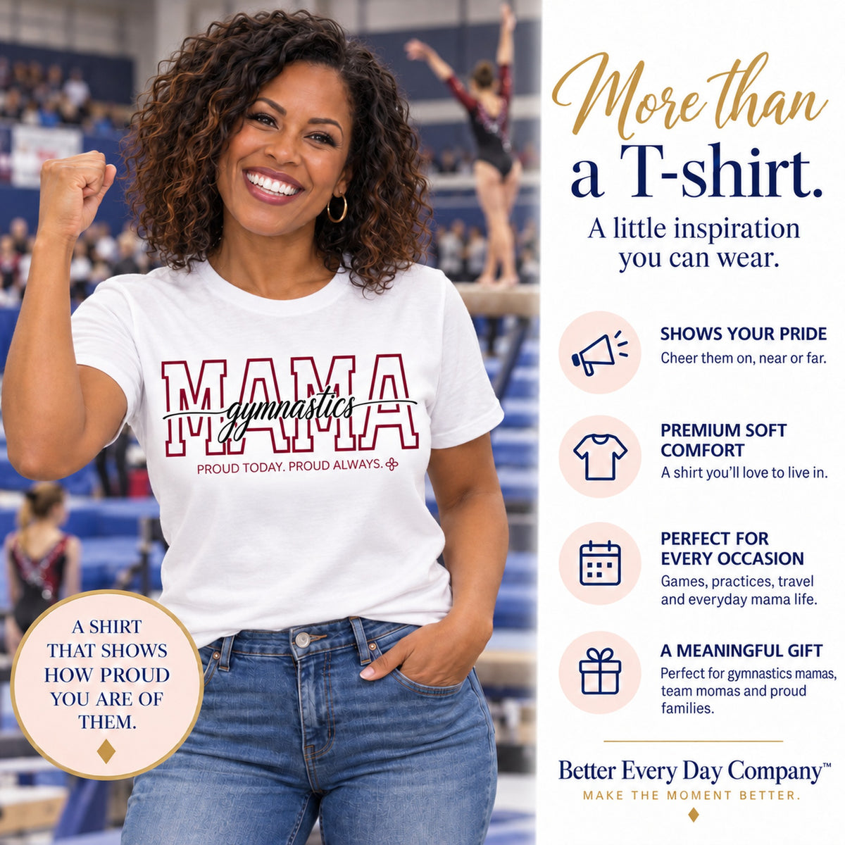 Gymnastics Mama white shirt