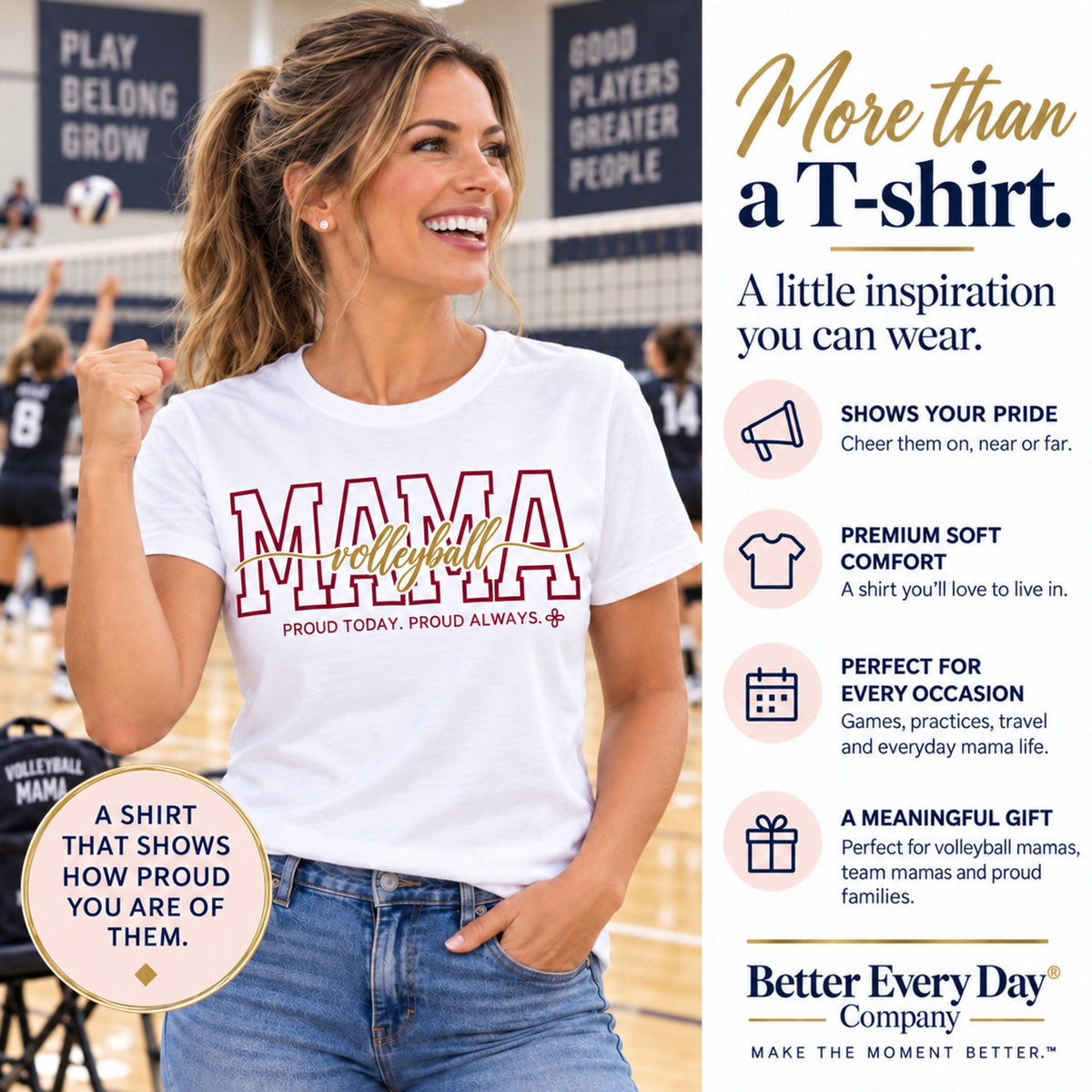 Volleyball Mama white shirt
