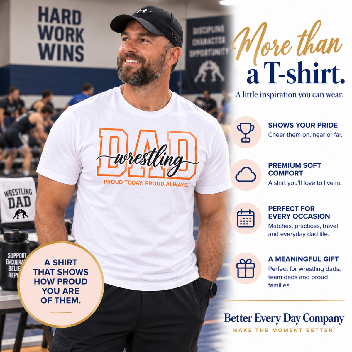 Wrestling Dad Shirt - Proud Today. Proud Always. | Choose Your Team Color | Comfort Colors Tee