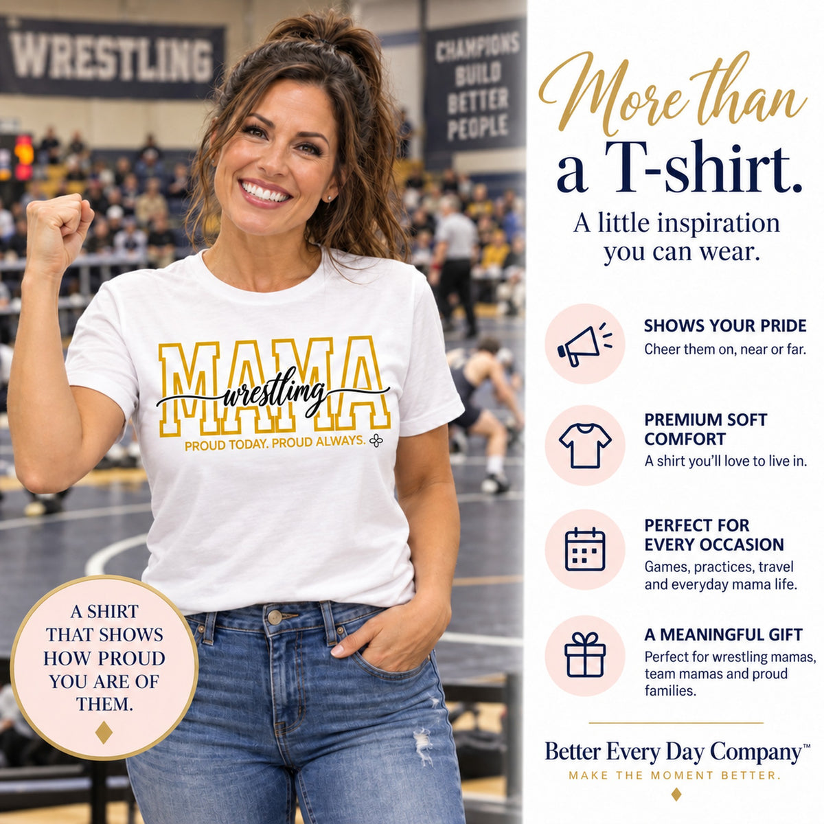 Wrestling Mama white shirt