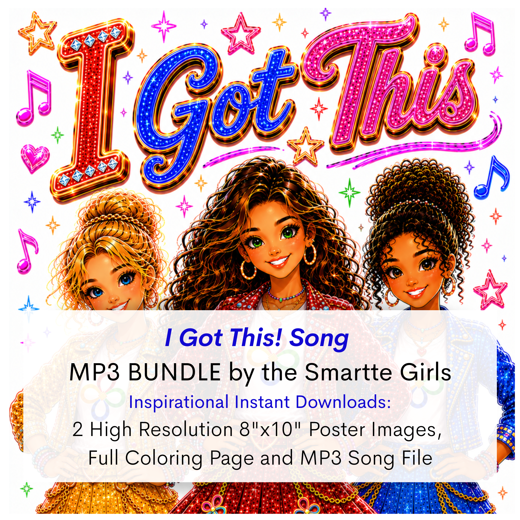 I Got This Song MP3, Poster and Coloring Page BUNDLE by the Smartte Girls