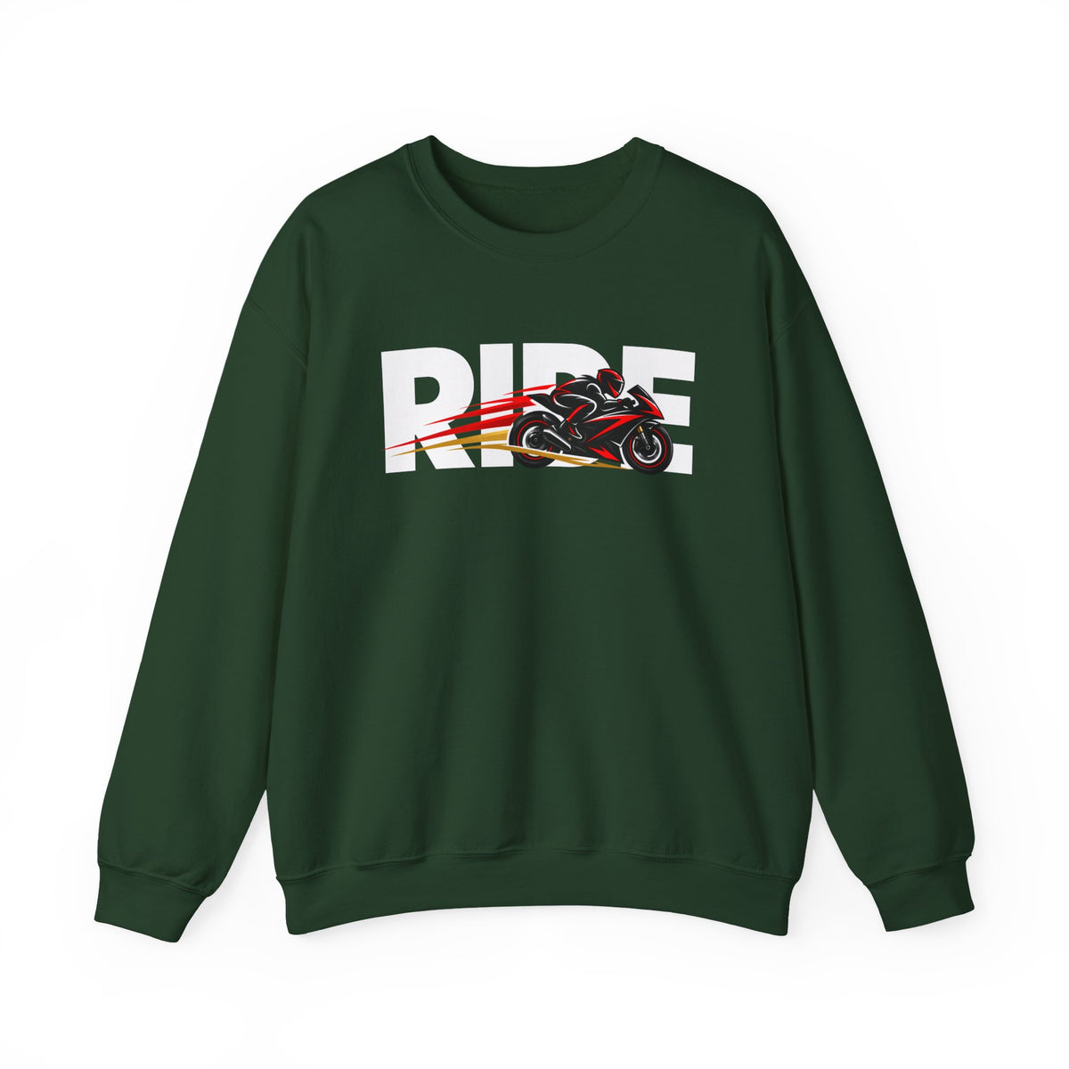 RIDE Sport Bike Sweatshirt | Sport Bike Rider Graphic | Gildan Crewneck