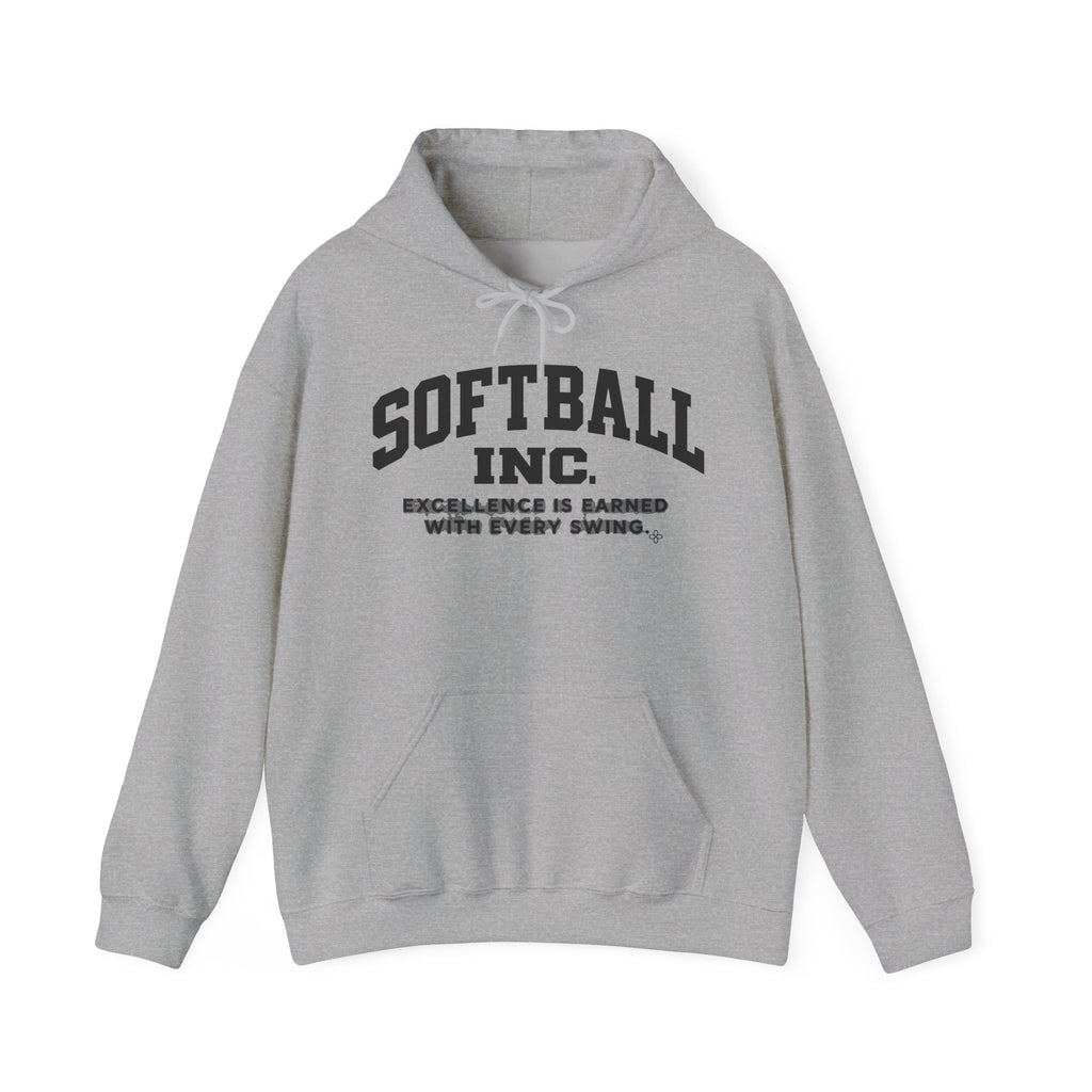 Softball Inc. Hoodie | Excellence Is Earned With Every Swing | Softball Gildan Hoodie