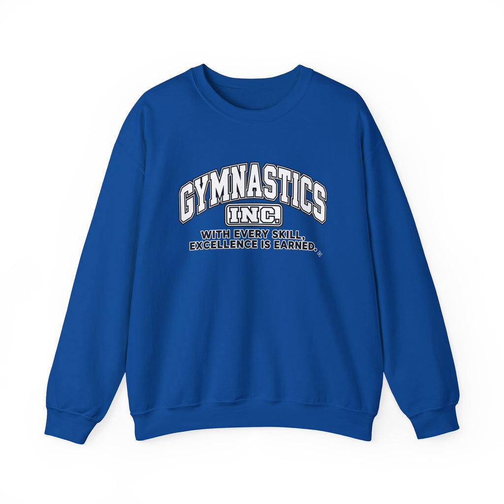 Gymnastics Inc. Sweatshirt | With Every Skill, Excellence Is Earned | Gymnastics Gildan Crewneck