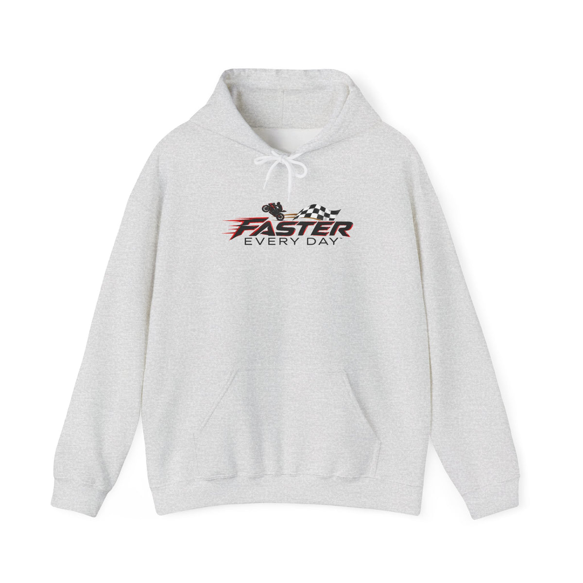 Faster Every Day Checkered Flag Logo Hoodie | Motorcycle Racing Gift | Gildan Hoodie