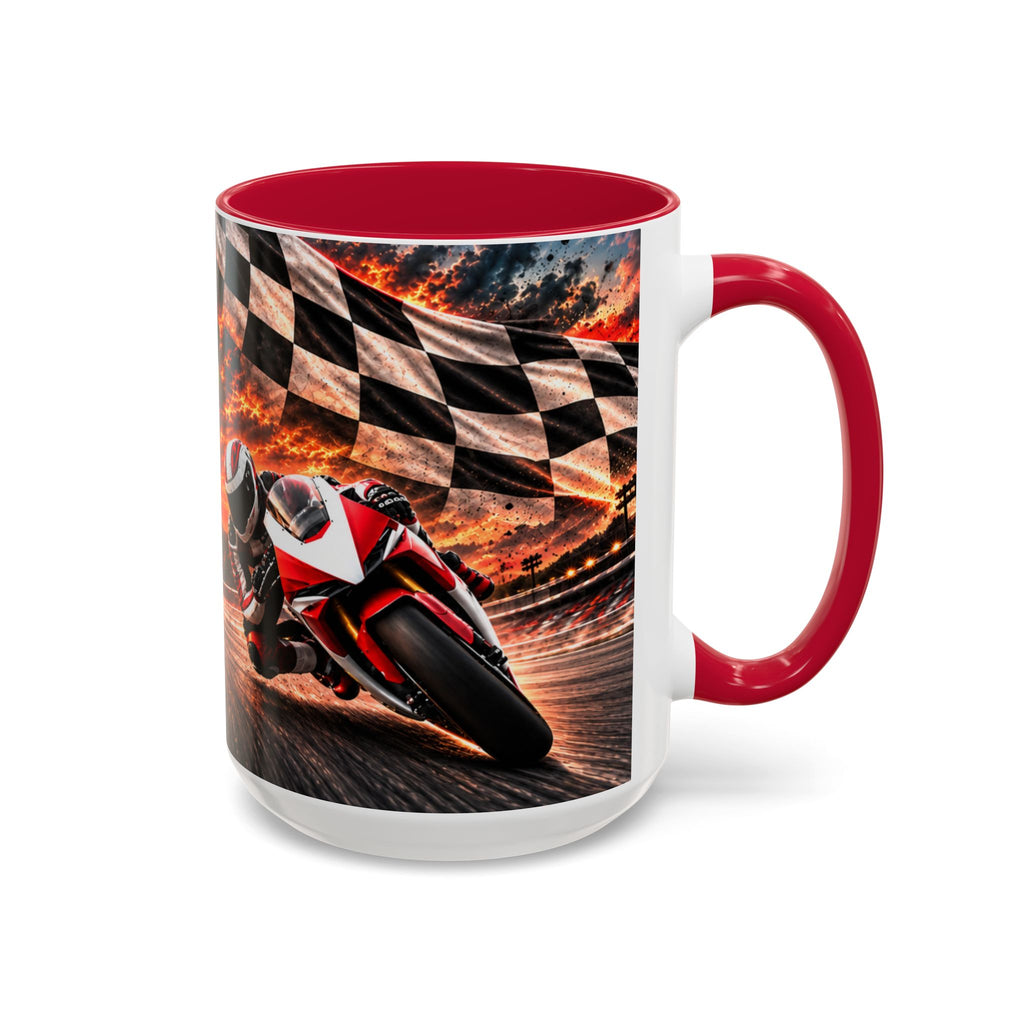 Focus - Every Corner Is an Opportunity for Greatness | 15 oz Motorcycle Racing Mug, Coffee Cup