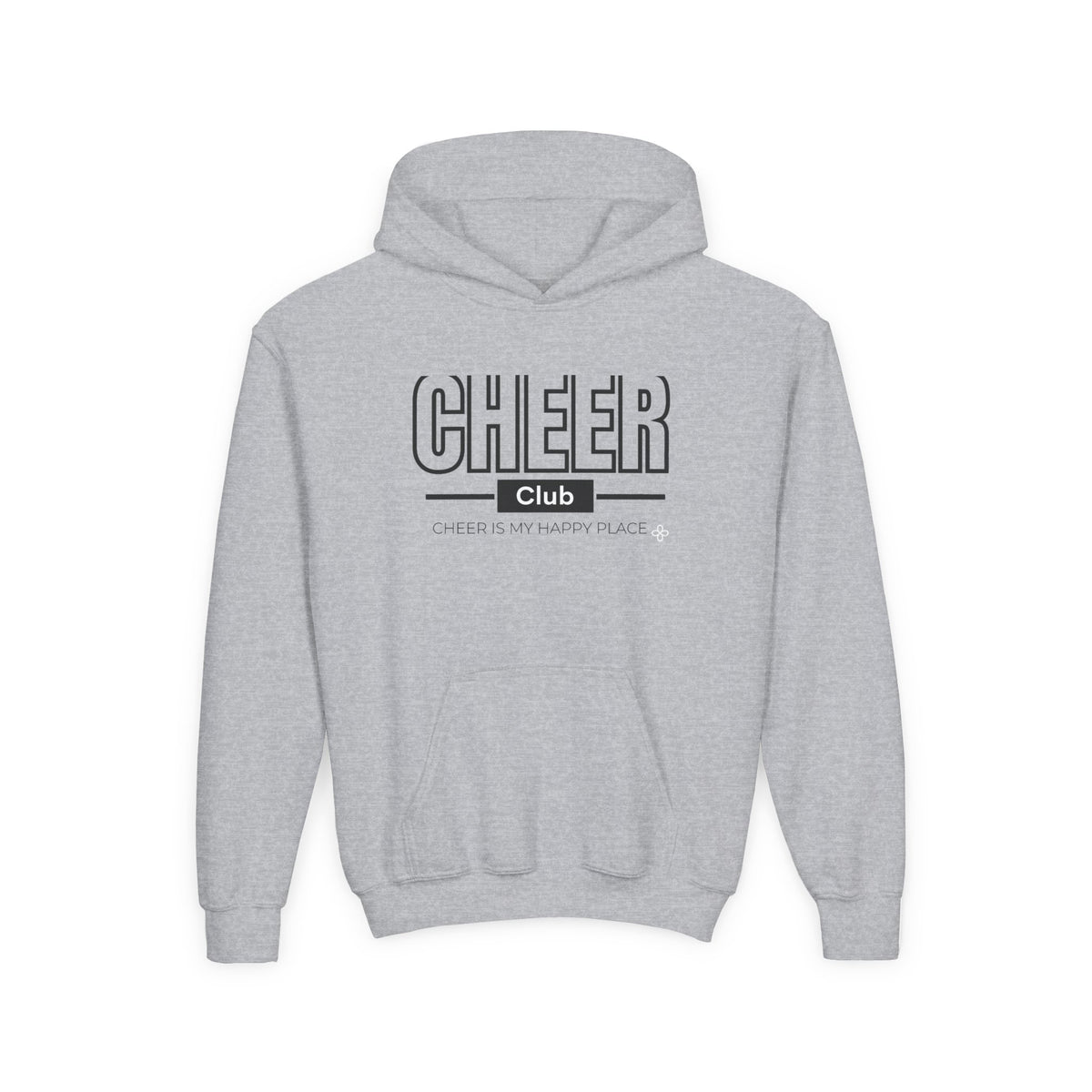 Cheer Club Youth Hoodie | Cheer Is My Happy Place | Girls Cheer Youth Hoodie