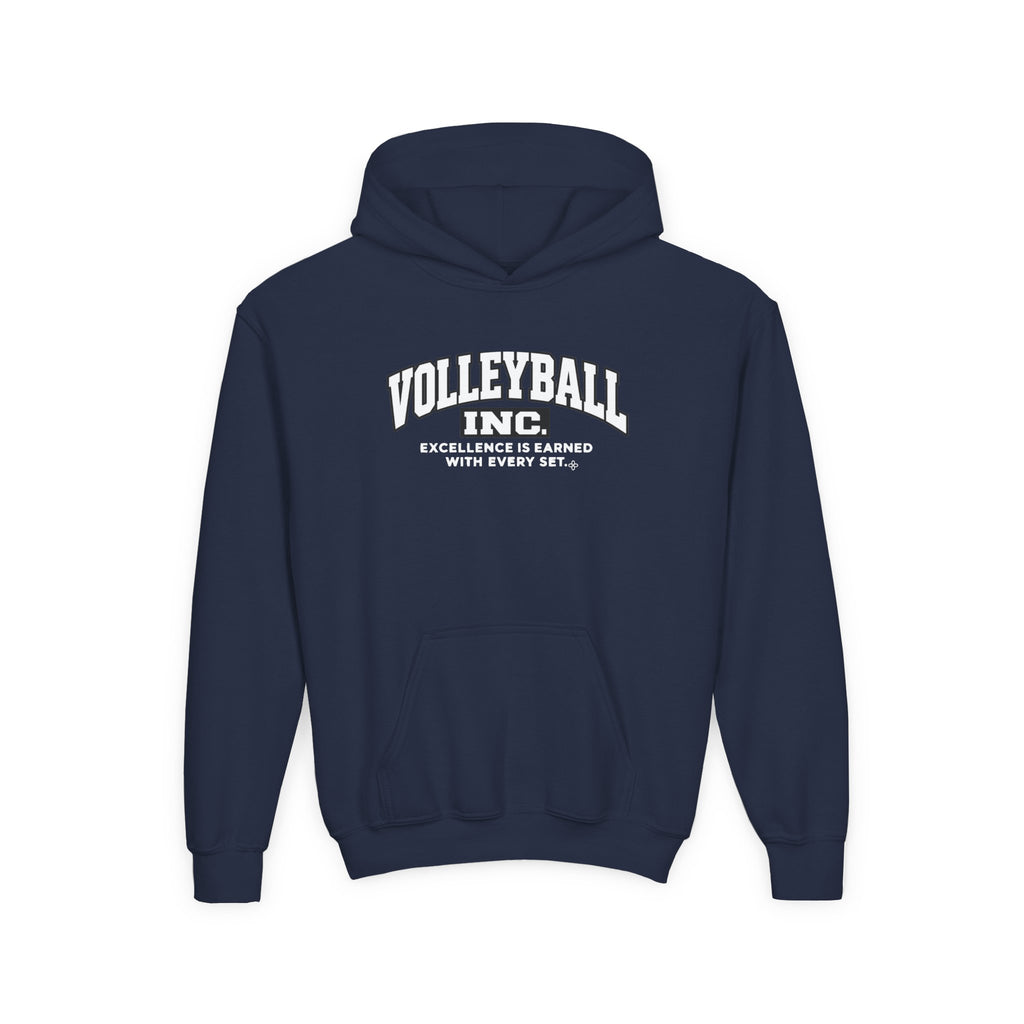 Volleyball Inc. Youth Hoodie | Excellence Is Earned With Every Set | Girls Volleyball Youth Hoodie