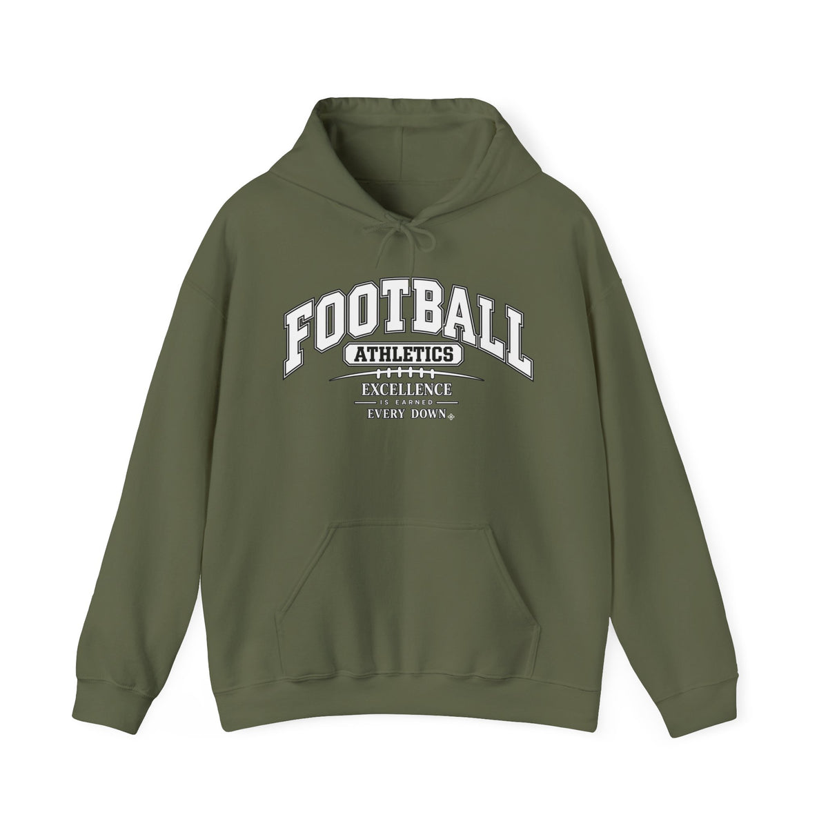 Football Athletics Hoodie | Excellence Is Earned Every Down | Football Gildan Hoodie