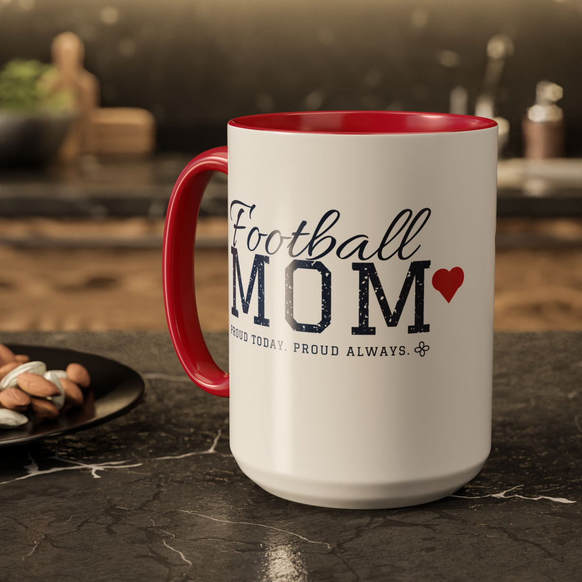 Personalized Football Mom Mug - Proud Today. Proud Always. | Custom Team Name, Number & Player Name | Football Dad, Grandma Gift | 15 oz