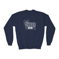 Cheer Club Bow Youth Sweatshirt | Cheer Bow, Cheer Is My Happy Place | Girls Cheer Youth Crewneck