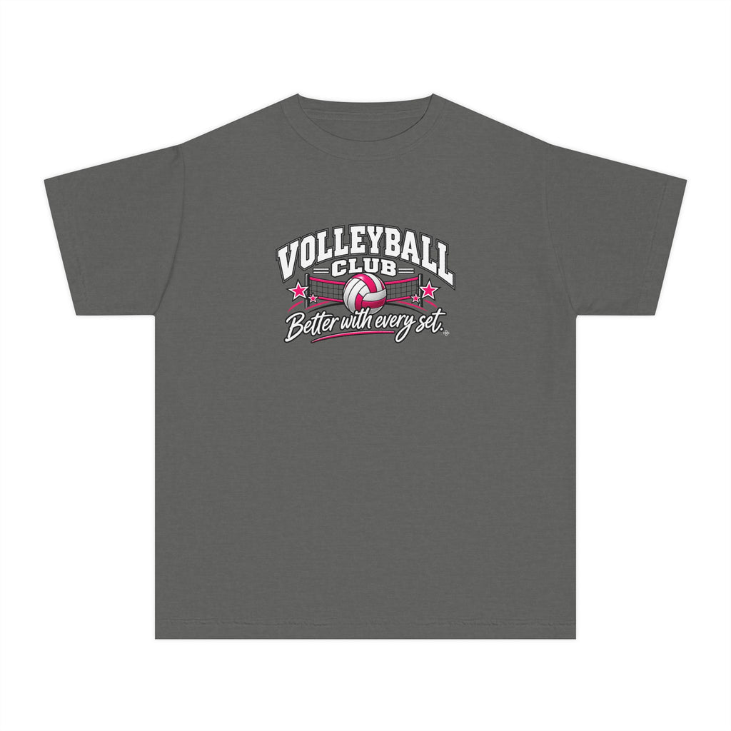 Volleyball Club Youth T-Shirt | Better With Every Set | Girls Volleyball Comfort Colors Youth Tee