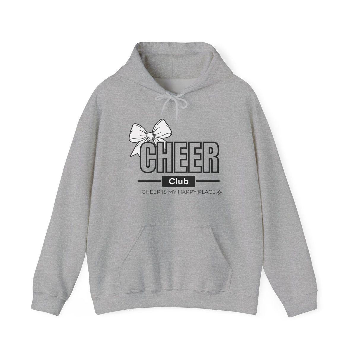 Cheer Club Bow Hoodie | Cheer Bow, Cheer Is My Happy Place | Cheer Gildan Hoodie