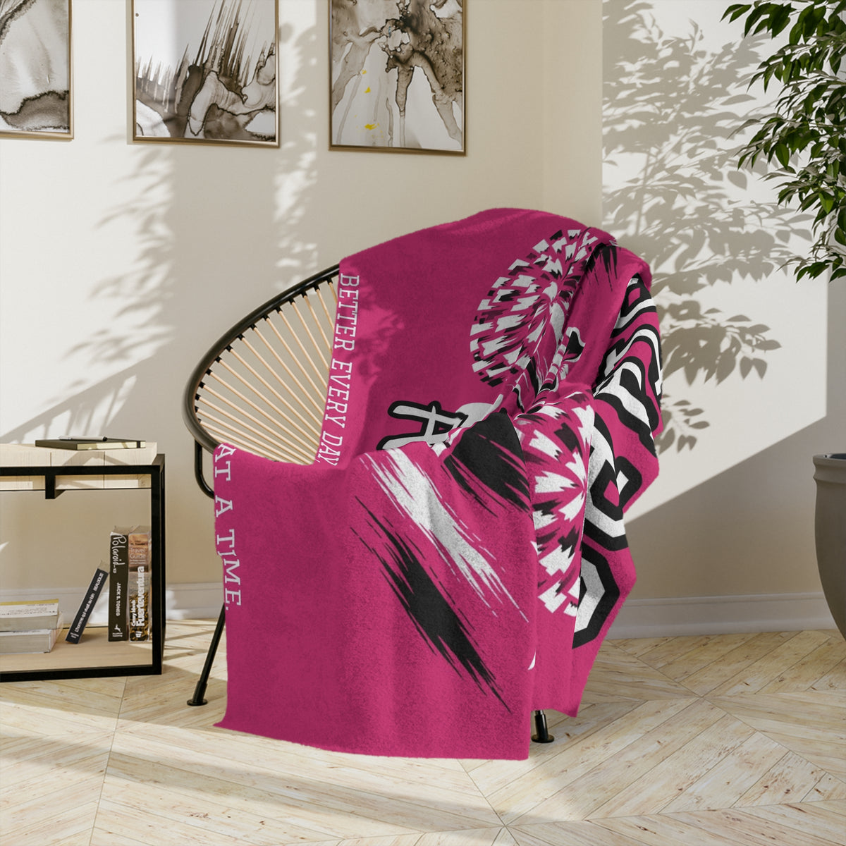 Personalized Cheer Blanket - Player Spotlight Design | Custom Team Name, Class Year & Cheerleader Name | 2 Styles, Your Team Colors | Plush Throw