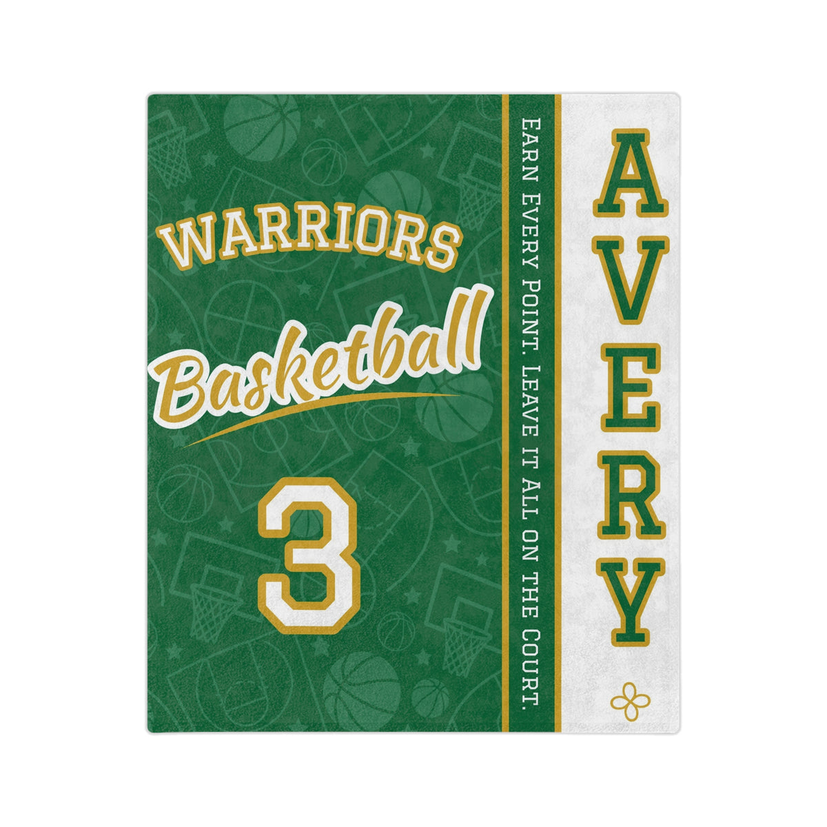 Personalized Basketball Blanket - Varsity Split Design | Custom Team Name, Number or Class Year & Player Name | Basketball Player, Senior Night Gift | Plush Throw