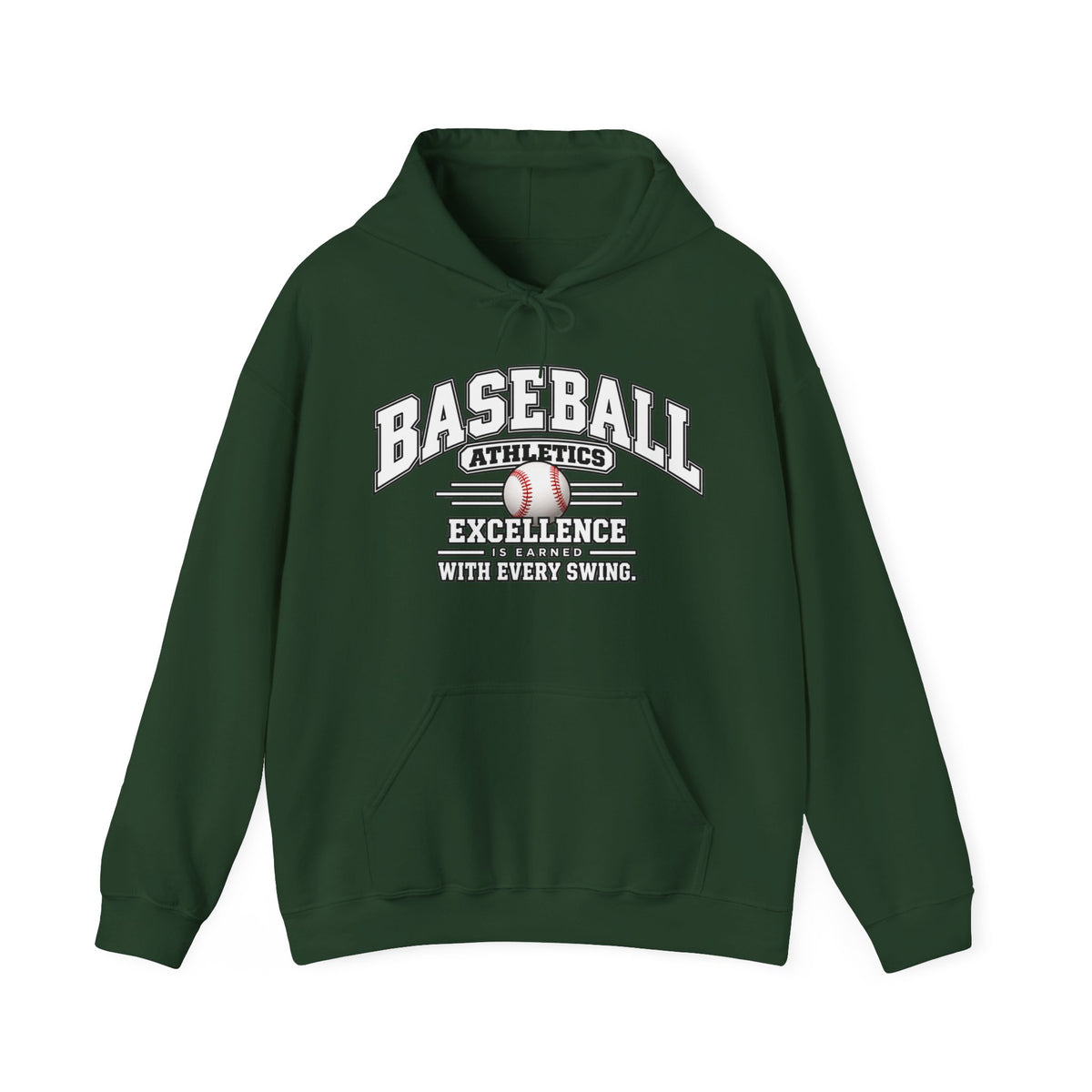 Baseball Athletics Hoodie | Excellence Is Earned With Every Swing | Baseball Gildan Hoodie