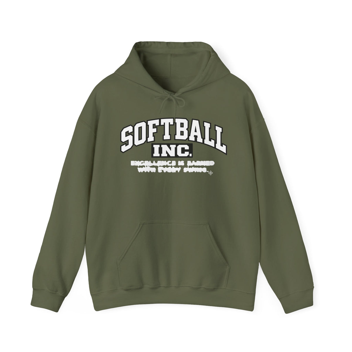 Softball Inc. Hoodie | Excellence Is Earned With Every Swing | Softball Gildan Hoodie