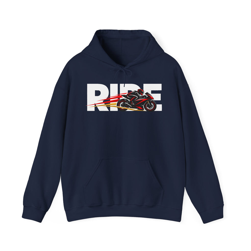 RIDE Sport Bike Hoodie | Sport Bike Rider Graphic | Gildan Hoodie