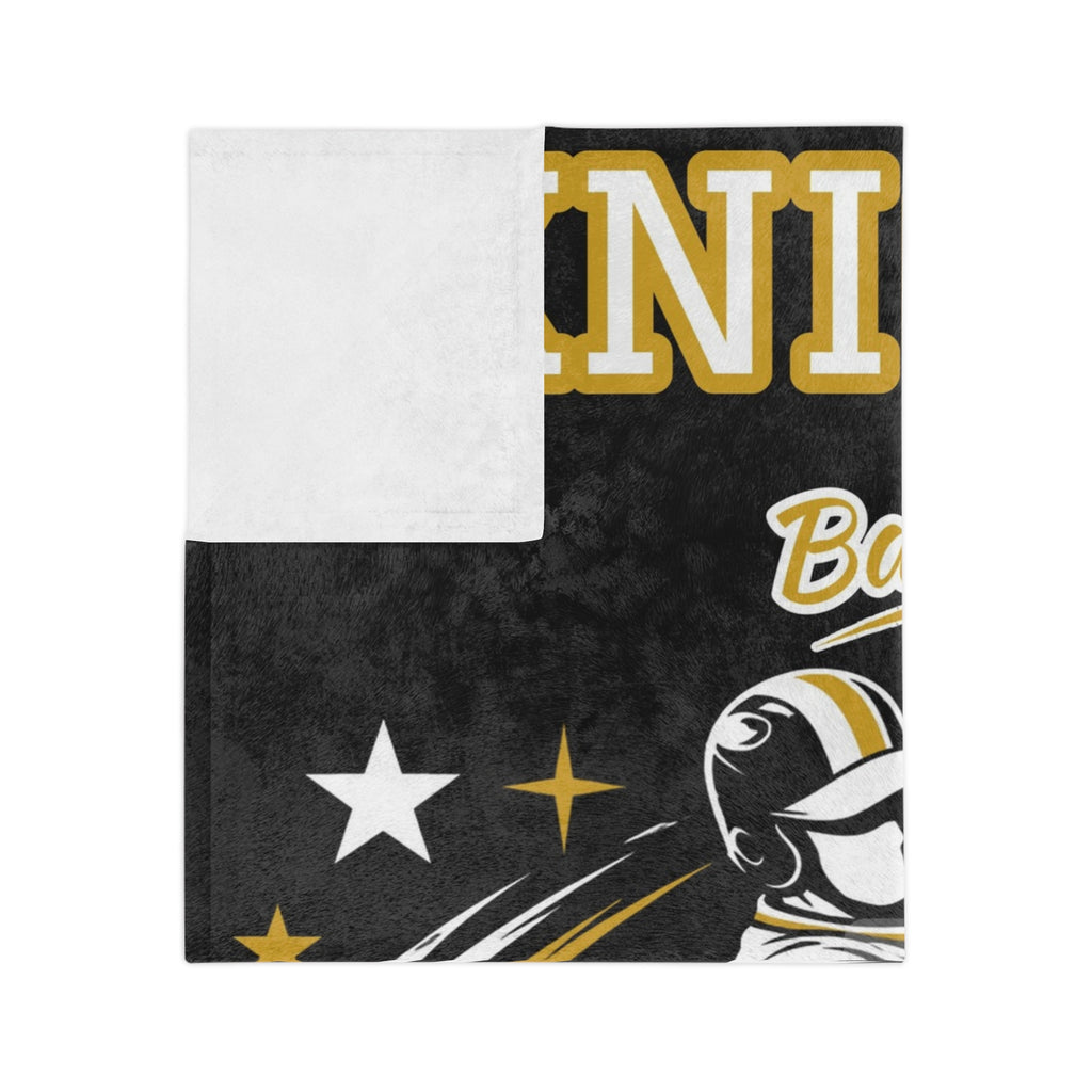 Personalized Baseball Blanket - Player Spotlight Design | Custom Team Name, Number & Player Name | 2 Styles, Your Team Colors | Plush Throw
