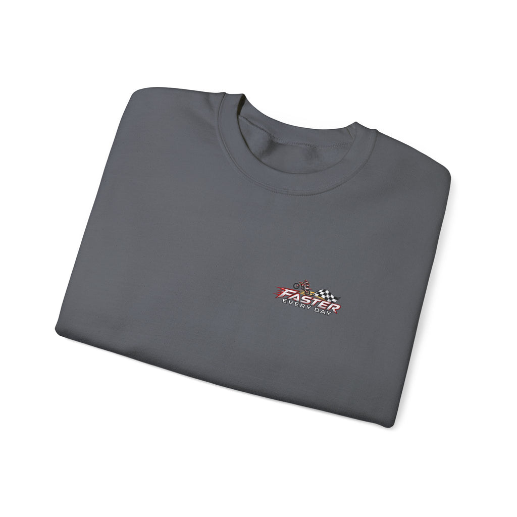 Send It - The Biggest Jumps Begin with Belief | Motocross Dirt Bike Sweatshirt | Front Logo and Back Print | Gildan Crewneck Sweatshirt