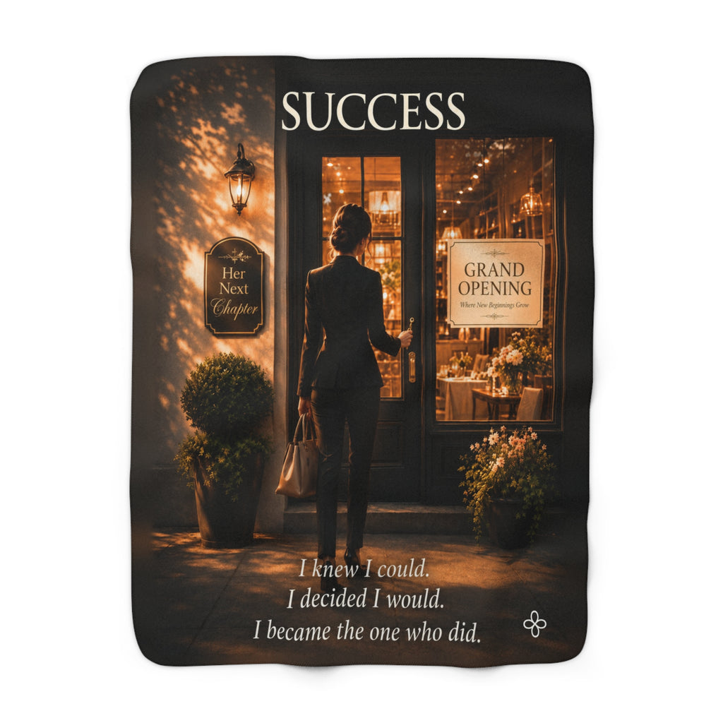 Success Motivational Sherpa Blanket | Inspirational Quote Sherpa Fleece Throw | Uplifting Gift | Better Every Day