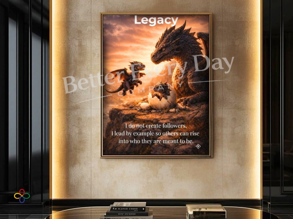 Legacy - Dragon Inspirational Poster Print, Quote Poster, Motivational Nature Wall Art (Digital Download) Wallart