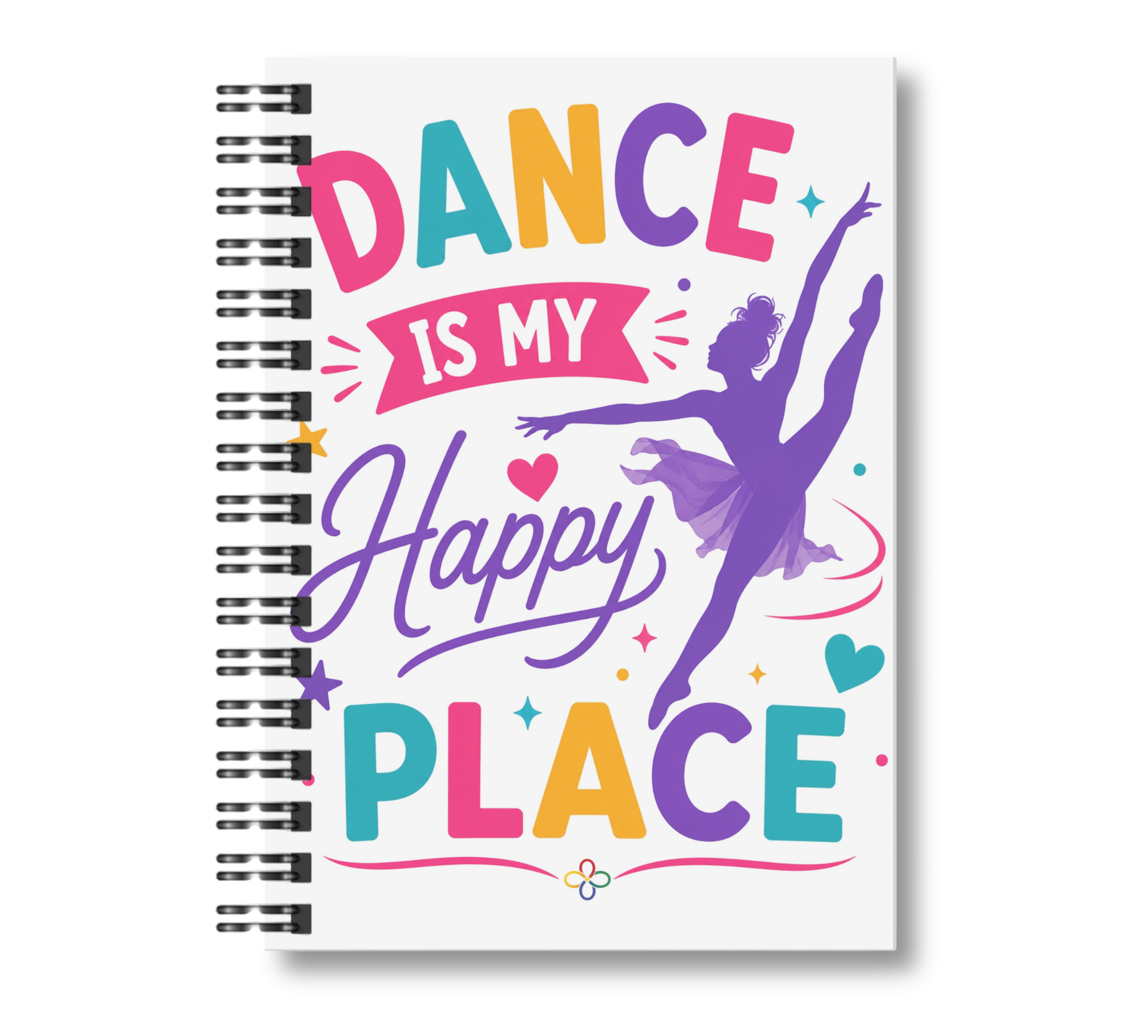 Dance Notebook - 10 CHOICES - 8.5"x11" Wide Ruled Blank Notebook, Spiral Bound
