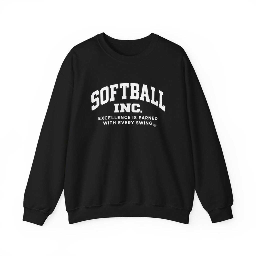 Softball Inc. Sweatshirt | Excellence Is Earned With Every Swing | Softball Gildan Crewneck