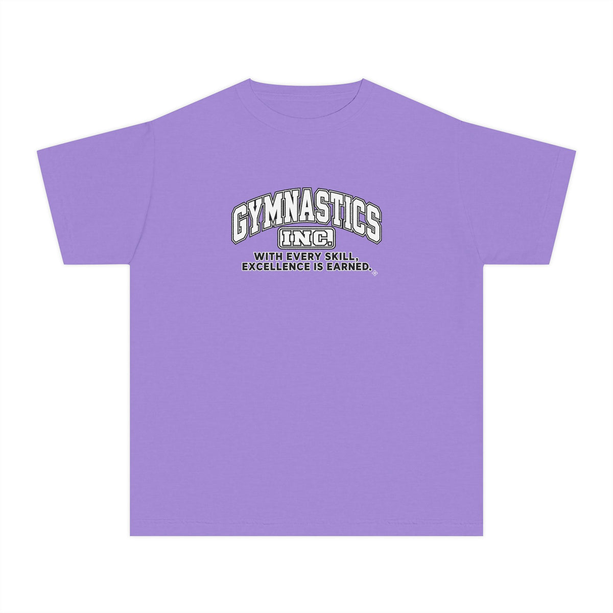 Gymnastics Inc. Youth T-Shirt | With Every Skill, Excellence Is Earned | Girls Gymnastics Comfort Colors Youth Tee