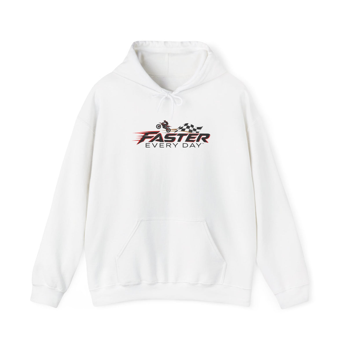 Faster Every Day Dirt Bike Checkered Flag Logo Hoodie | Motocross Gift | Gildan Hoodie