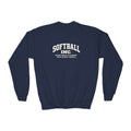 Softball Inc. Youth Sweatshirt | Excellence Is Earned With Every Swing | Girls Softball Youth Crewneck