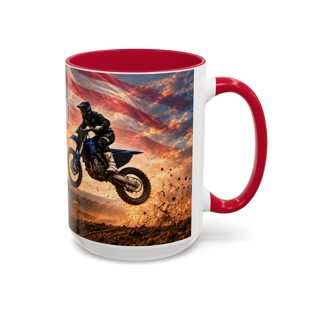 Send It - The Biggest Jumps Begin with Belief | 15 oz Motocross Dirt Bike Mug, Coffee Cup