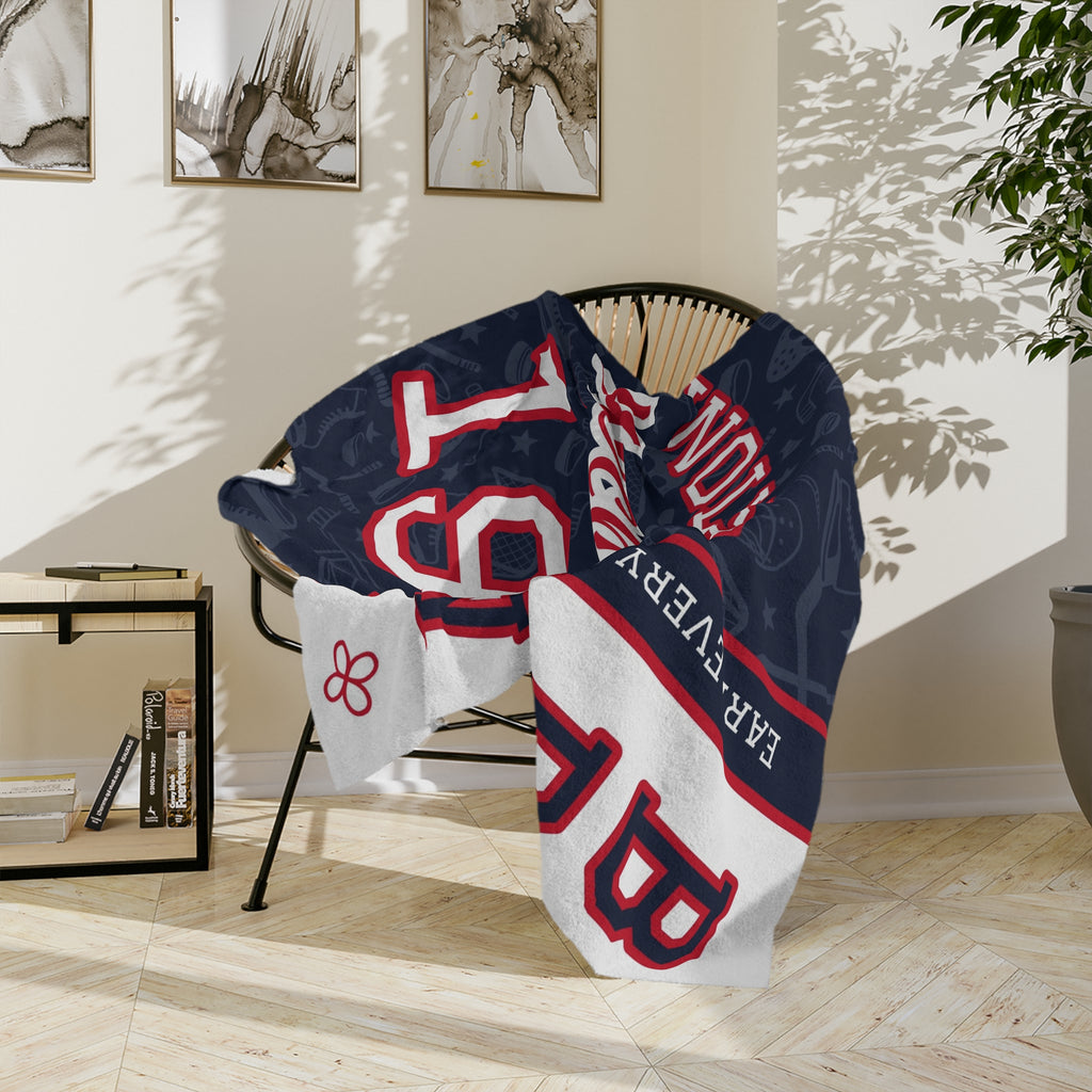 Personalized Hockey Blanket - Varsity Split Design | Custom Team Name, Number or Class Year & Player Name | Hockey Player, Senior Night Gift | Plush Throw