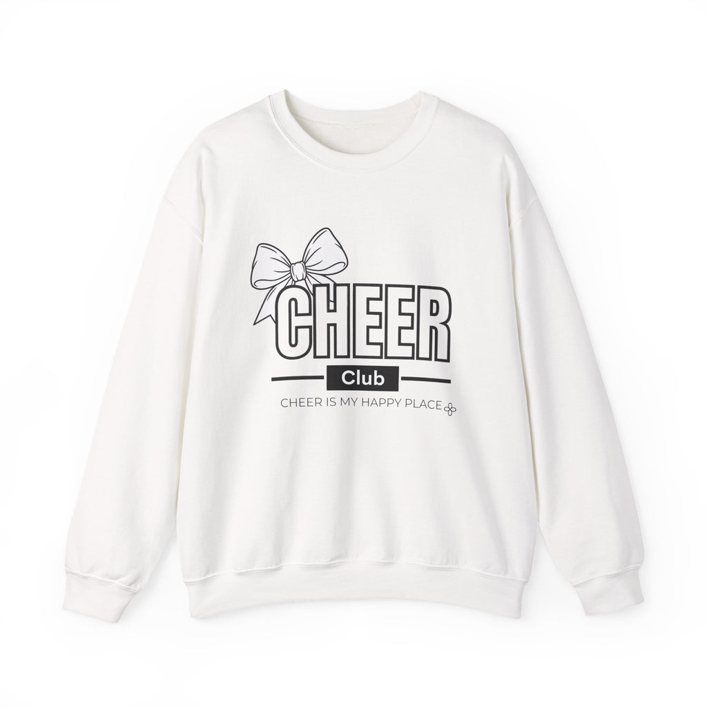Cheer Club Bow Sweatshirt | Cheer Bow, Cheer Is My Happy Place | Cheer Gildan Crewneck
