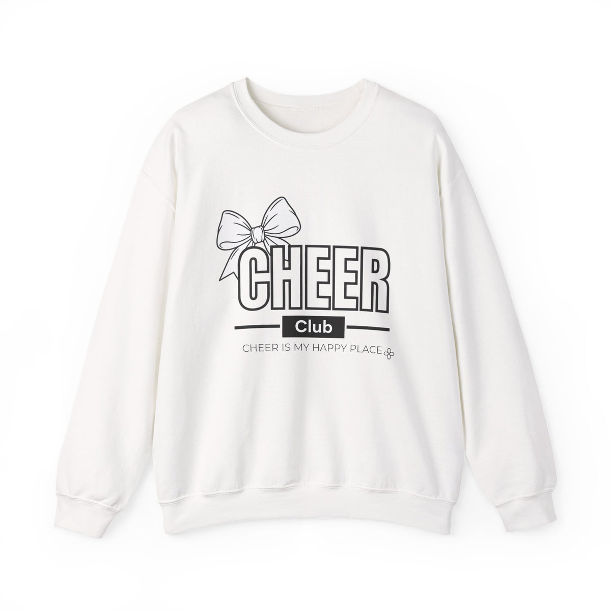Cheer Club Bow Sweatshirt | Cheer Bow, Cheer Is My Happy Place | Cheer Gildan Crewneck