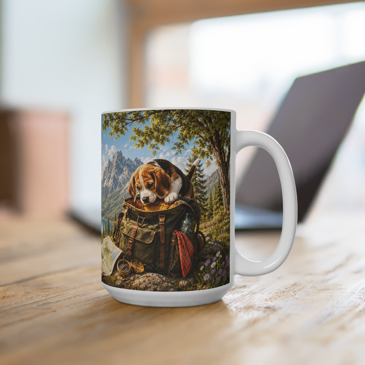 Today Is a Good Day to Try Something New - 15 oz Funny Dog Mug, Coffee Cup, Beagle Dog Mug