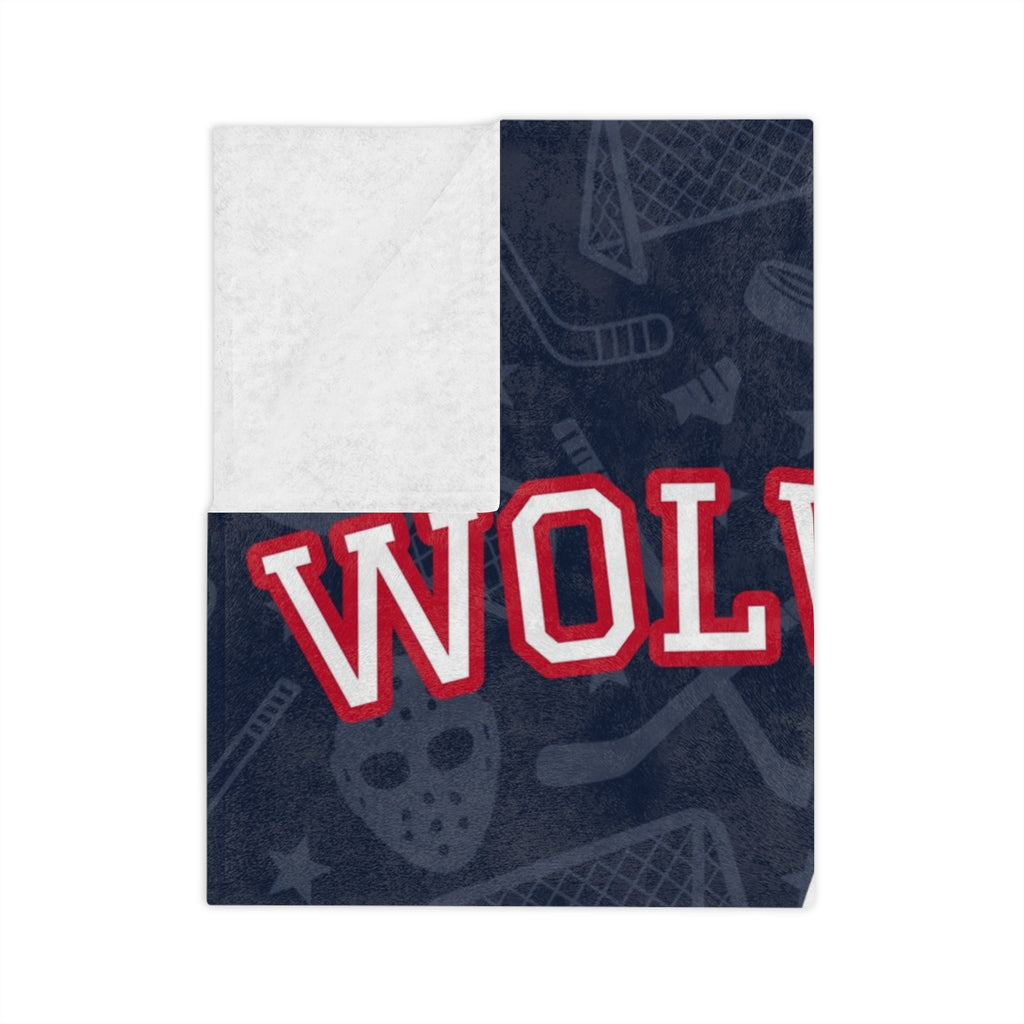 Personalized Hockey Blanket - Varsity Split Design | Custom Team Name, Number or Class Year & Player Name | Hockey Player, Senior Night Gift | Plush Throw