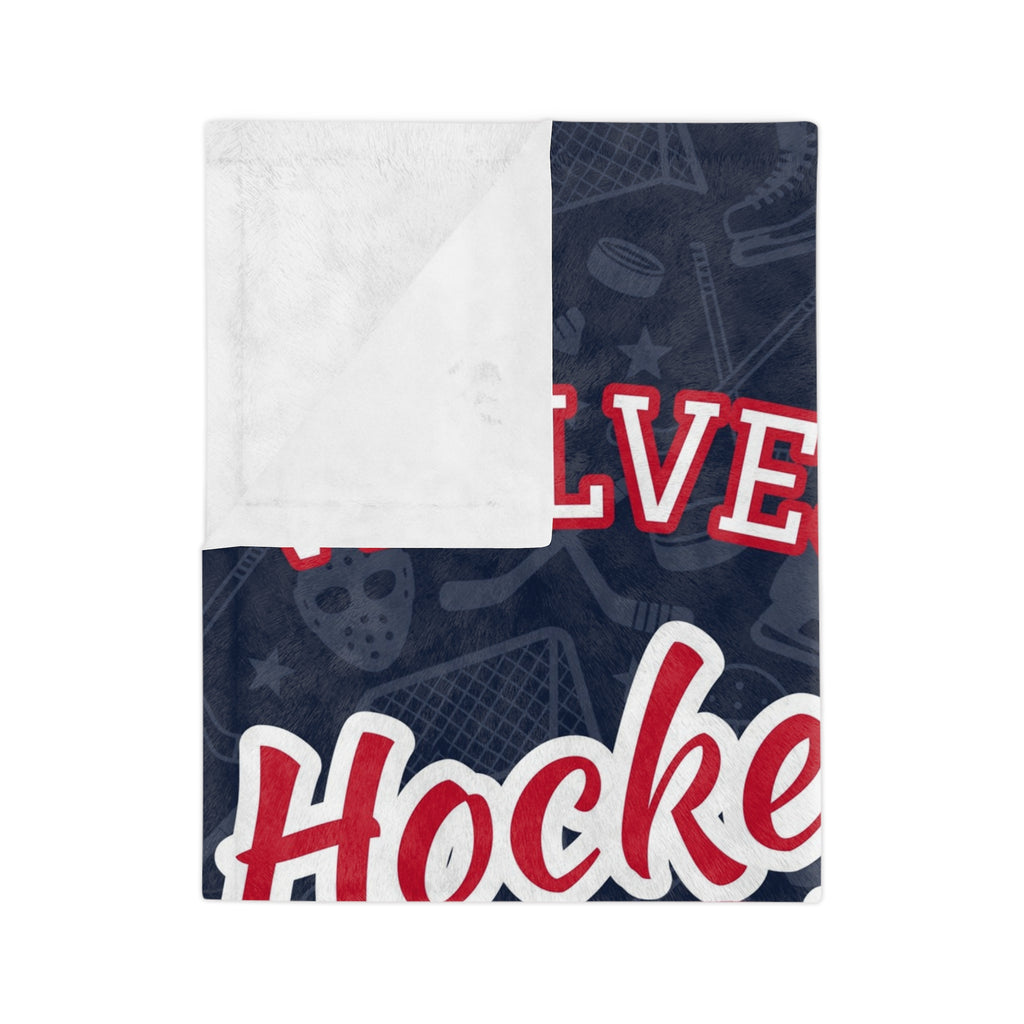 Personalized Hockey Blanket - Varsity Split Design | Custom Team Name, Number or Class Year & Player Name | Hockey Player, Senior Night Gift | Plush Throw
