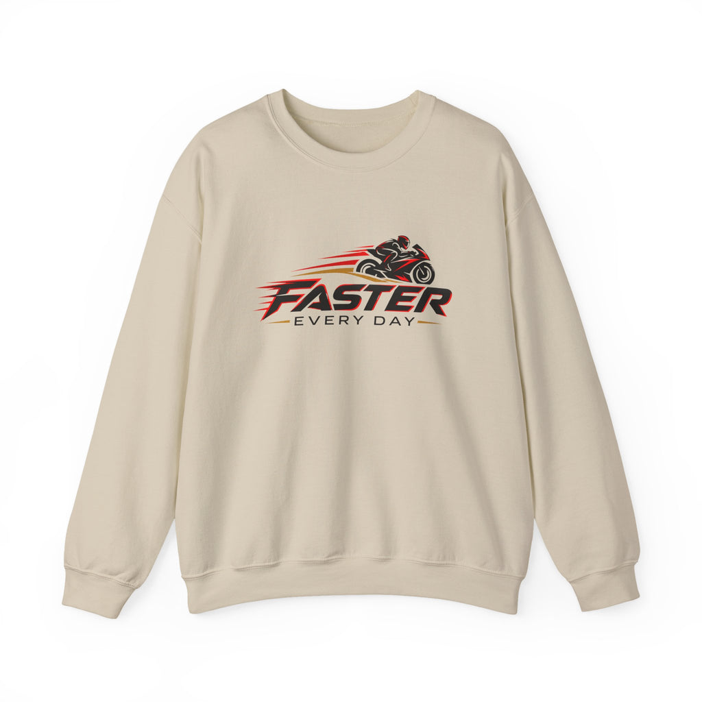 Faster Every Day Sport Bike Logo Sweatshirt | Motorcycle Racing Gift | Gildan Crewneck Sweatshirt