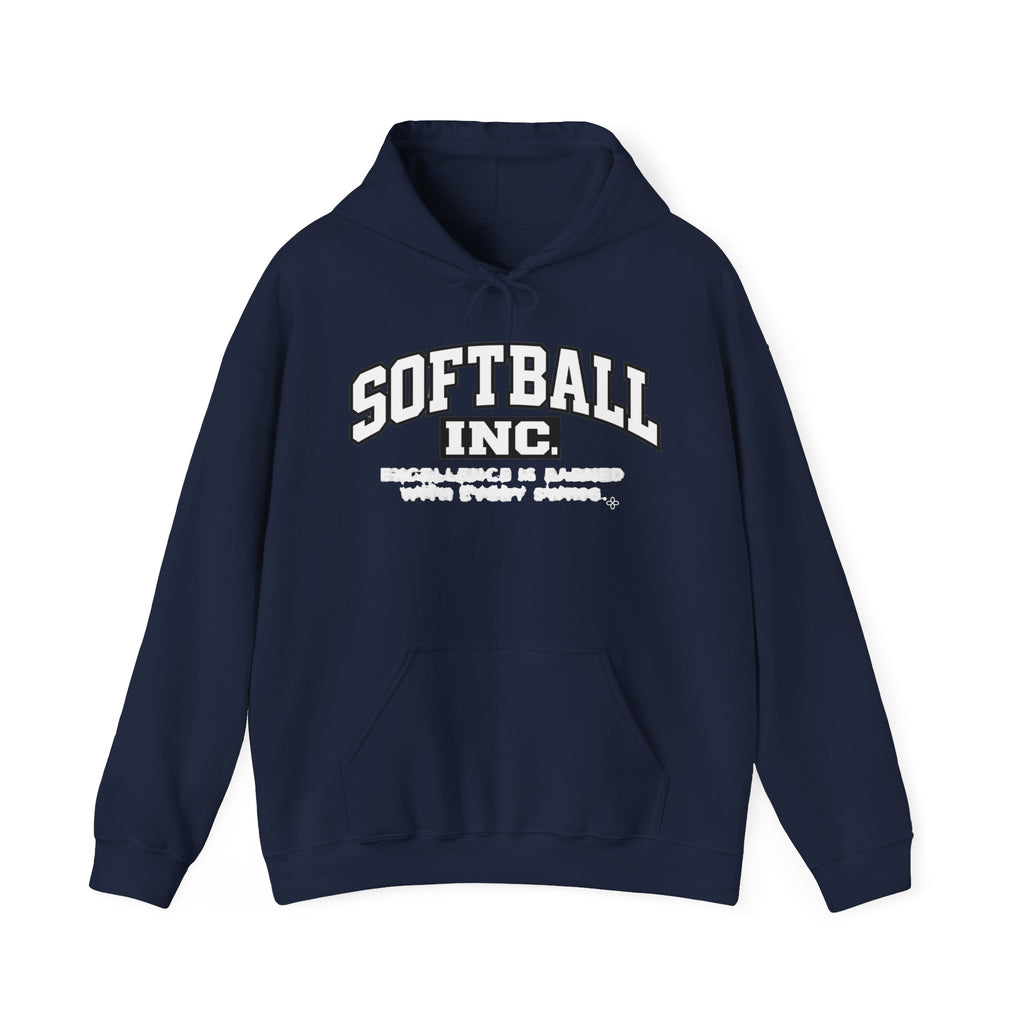 Softball Inc. Hoodie | Excellence Is Earned With Every Swing | Softball Gildan Hoodie