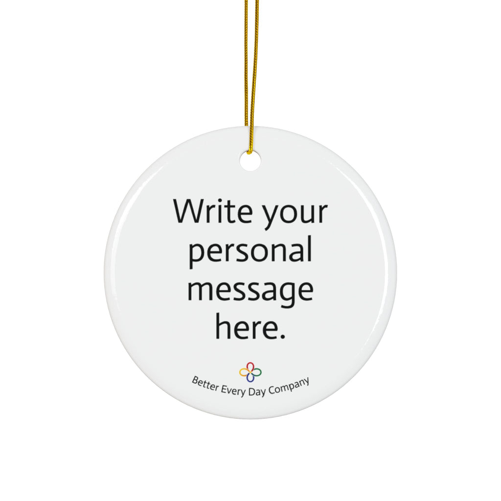 CEO Personalized Ceramic - "The Year I Bet On Myself" Double-Sided with Personal Message Holiday Decoration - Business Milestone Ornament