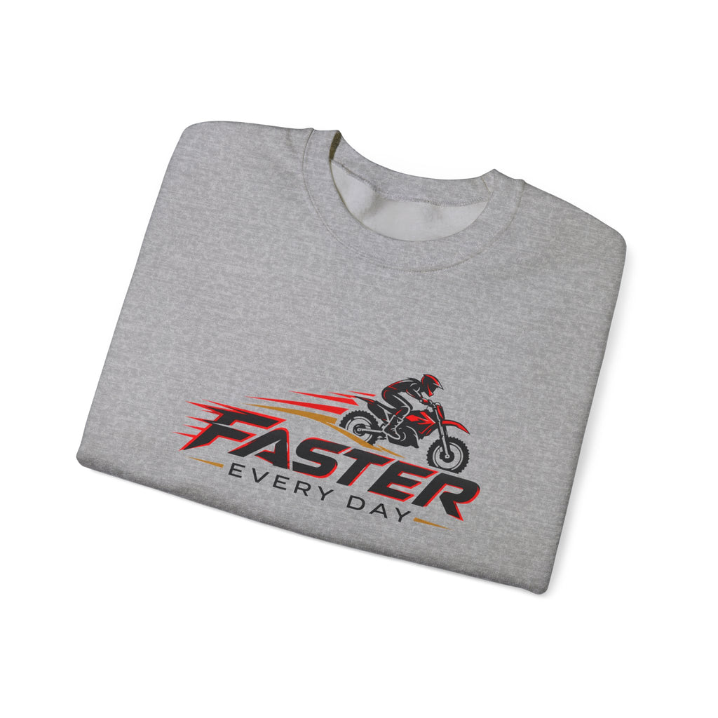 Faster Every Day Dirt Bike Logo Sweatshirt | Motocross Gift | Gildan Crewneck Sweatshirt