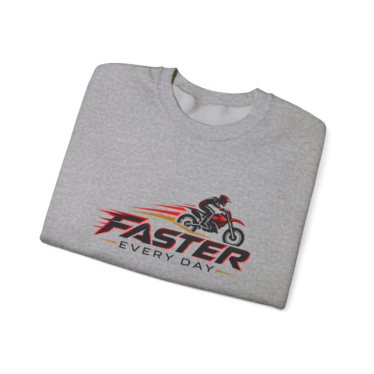 Faster Every Day Dirt Bike Logo Sweatshirt | Motocross Gift | Gildan Crewneck Sweatshirt