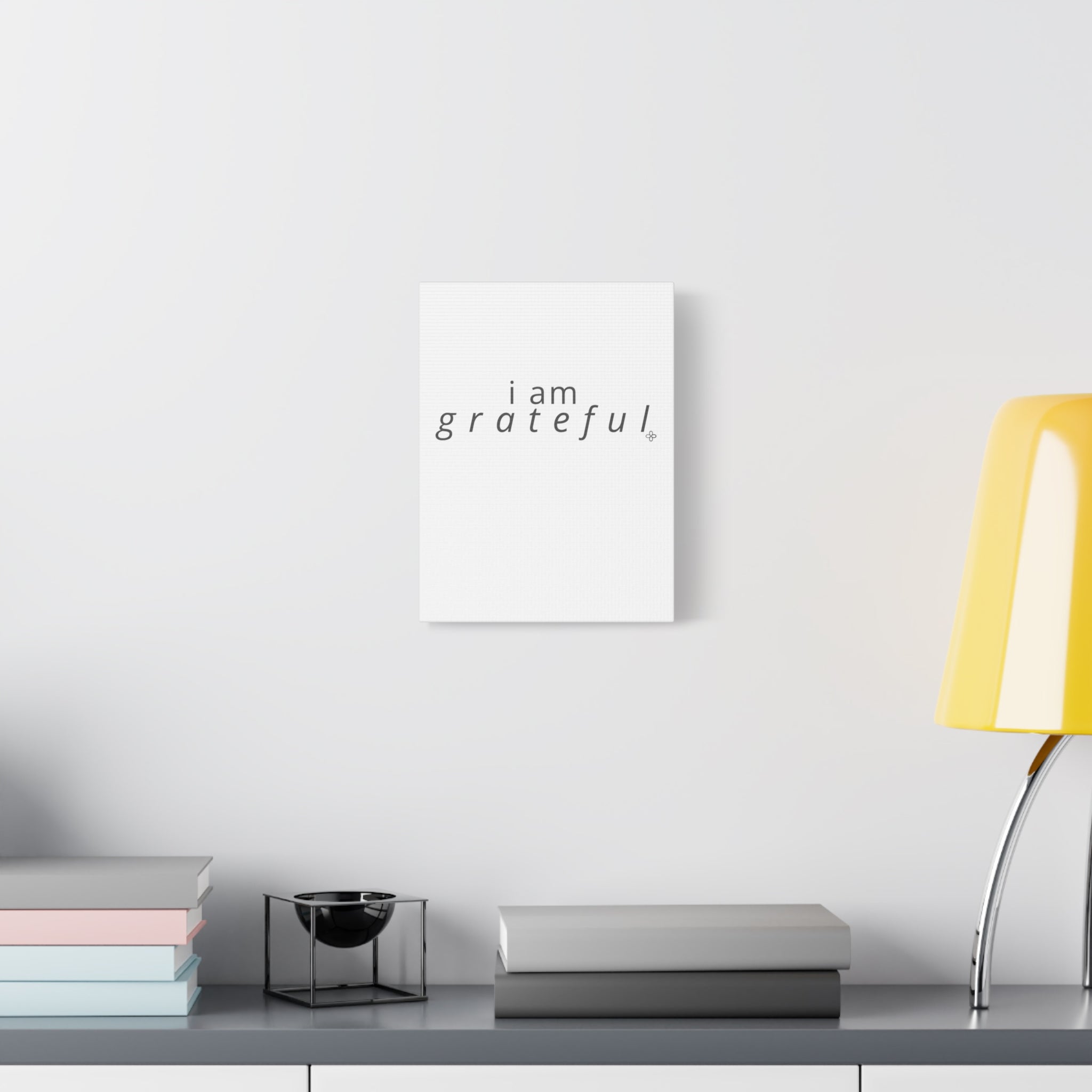 Matte Canvas Wall Art "I Am Grateful" — Minimalist Inspirational Quote