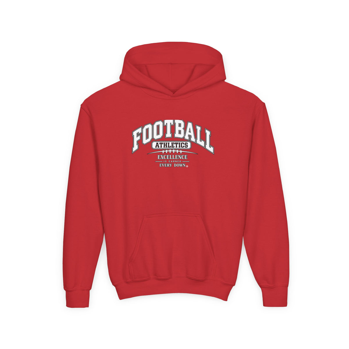 Football Athletics Youth Hoodie | Excellence Is Earned Every Down | Kids Football Youth Hoodie