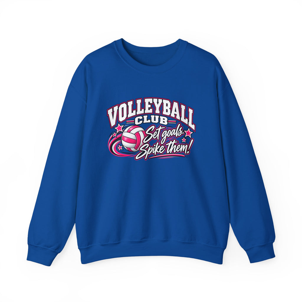 Volleyball Club Sweatshirt | Set Goals, Spike Them | Volleyball Gildan Crewneck