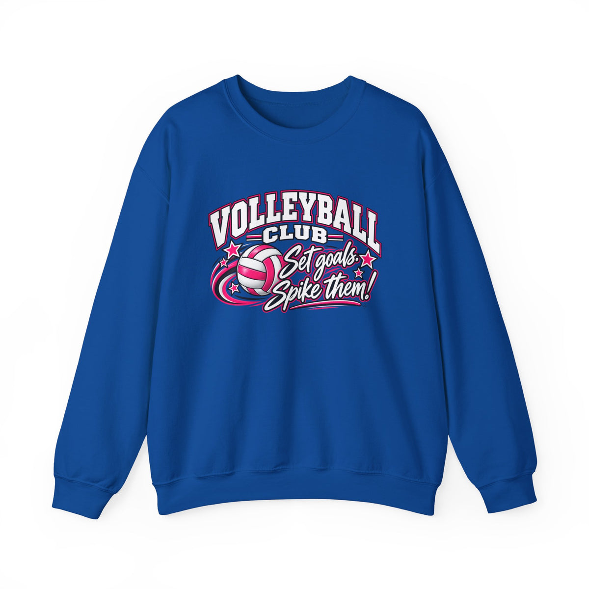 Volleyball Club Sweatshirt | Set Goals, Spike Them | Volleyball Gildan Crewneck