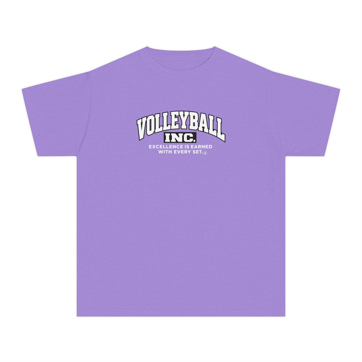 Volleyball Inc. Youth T-Shirt | Excellence Is Earned With Every Set | Girls Volleyball Comfort Colors Youth Tee